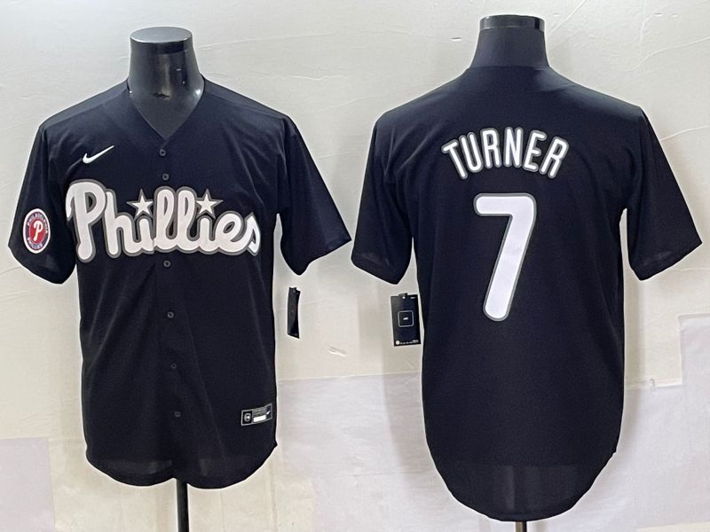 Men 2025 Philadelphia Phillies #7 Turner Black Fashion Nike MLB Jersey style 7096->philadelphia phillies->MLB Jersey